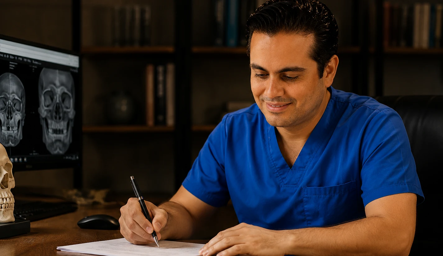Dr. Alejandro Ayala planificando una cirugía